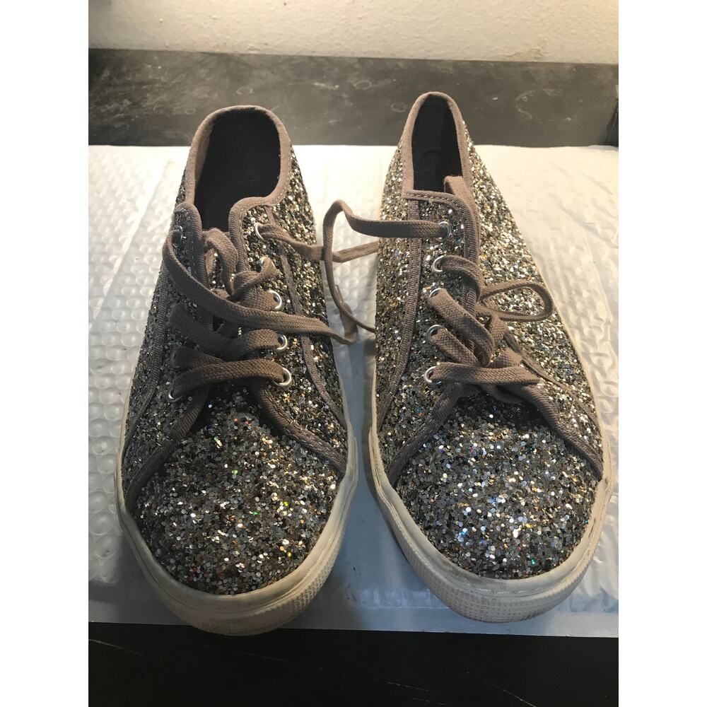 OLD NAVY Silver Glitter Vulc Sneakers Women's size 9